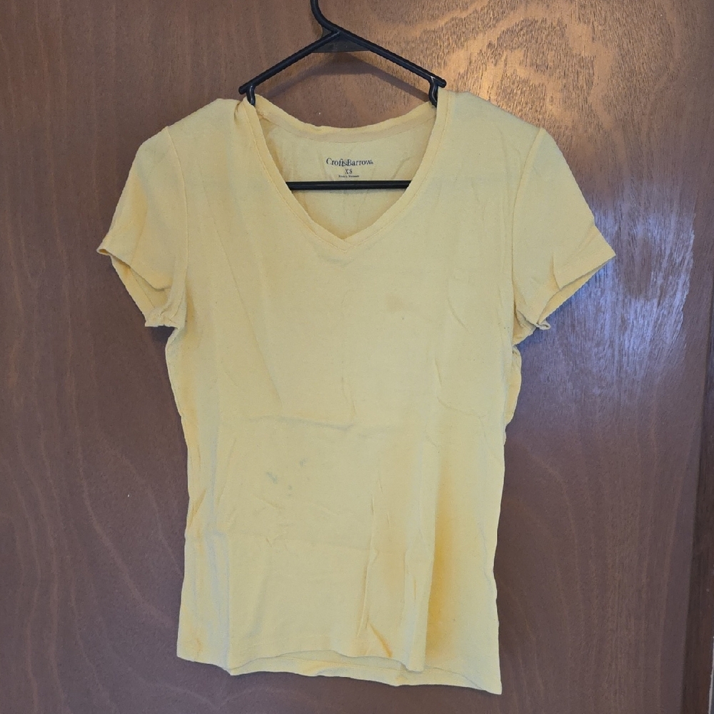Croft & Barrow Sunny Yellow V-Neck Tee